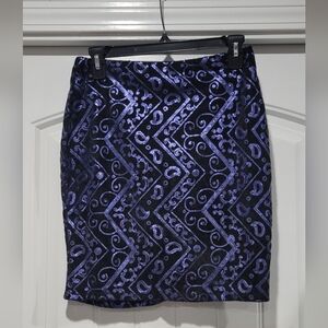 Charlotte Russe Black and Purple Pencil Skirt